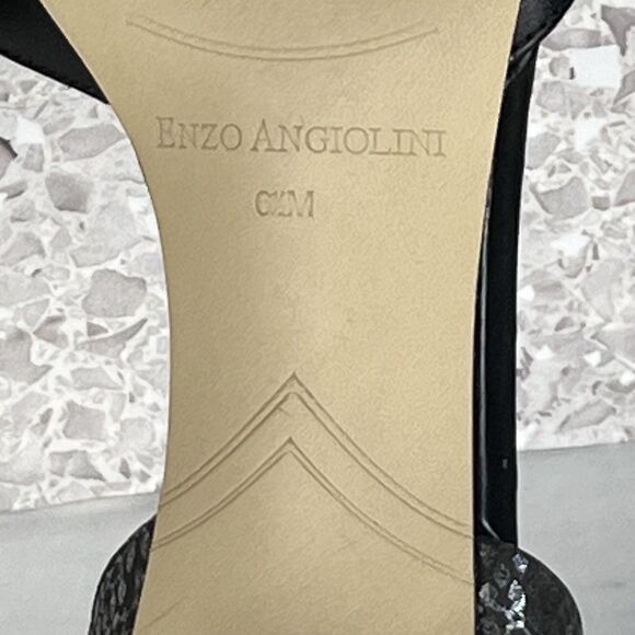 Enzo Angiolini Womens 6.5M Black Pointed Toe Kitten Heel Pumps Gothic Dressy - Picture 12 of 14